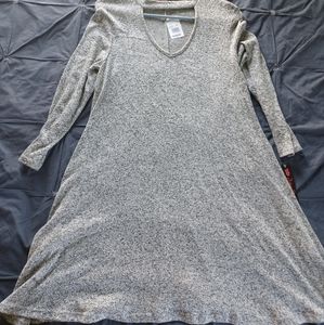 Grey long sleeve short dress